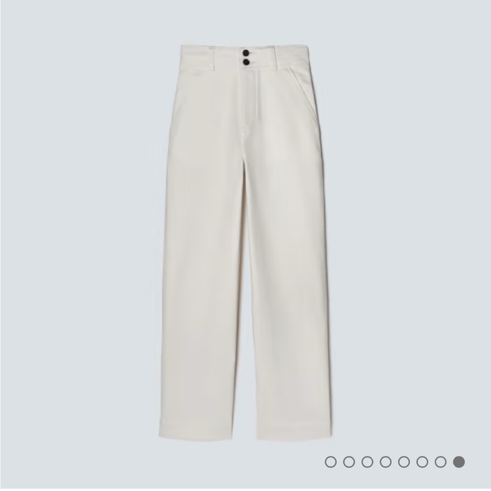 Everlane Organic Wide-Leg Pant, Bone (White)